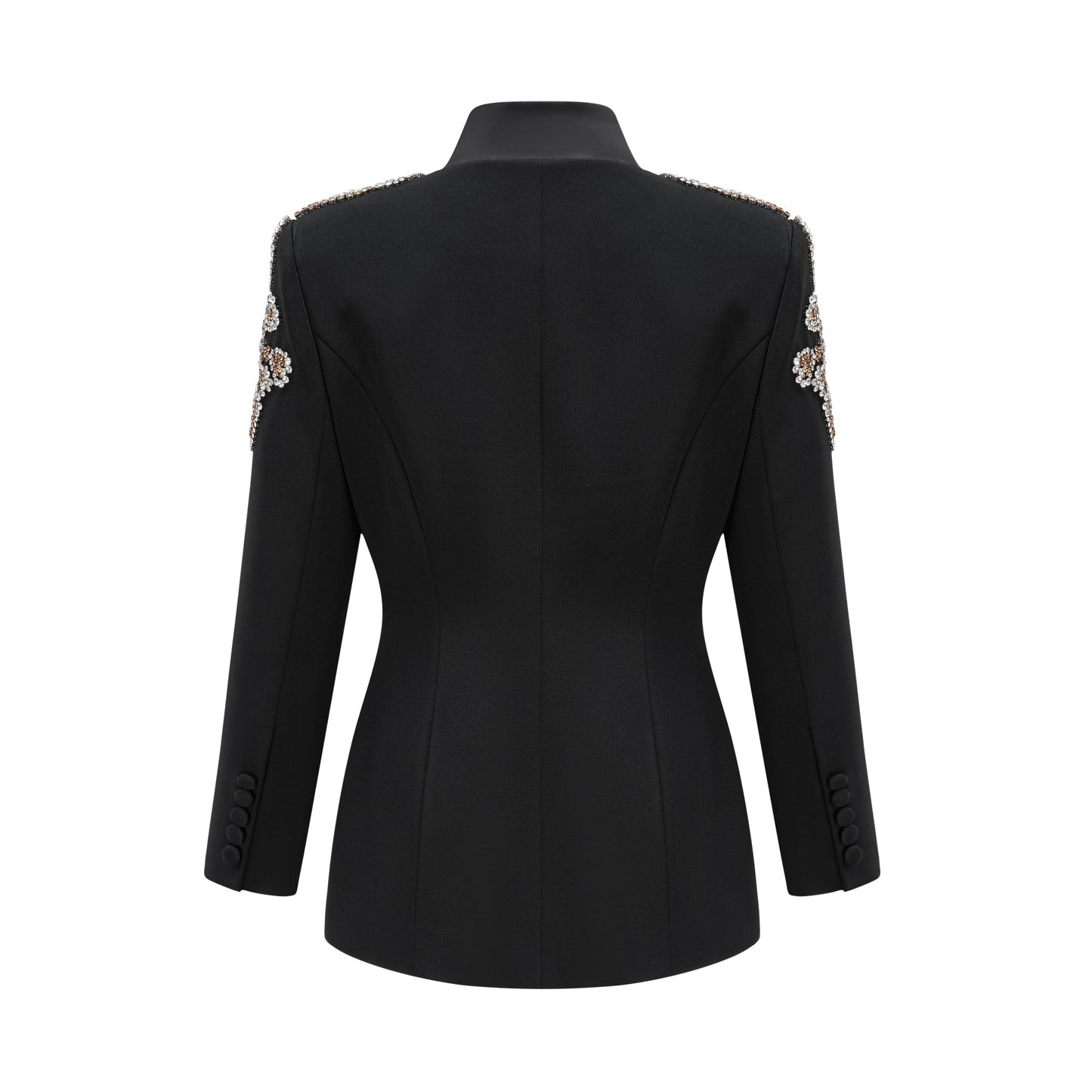 Delphine Black Embellished Jacket & Trousers Matching Set
