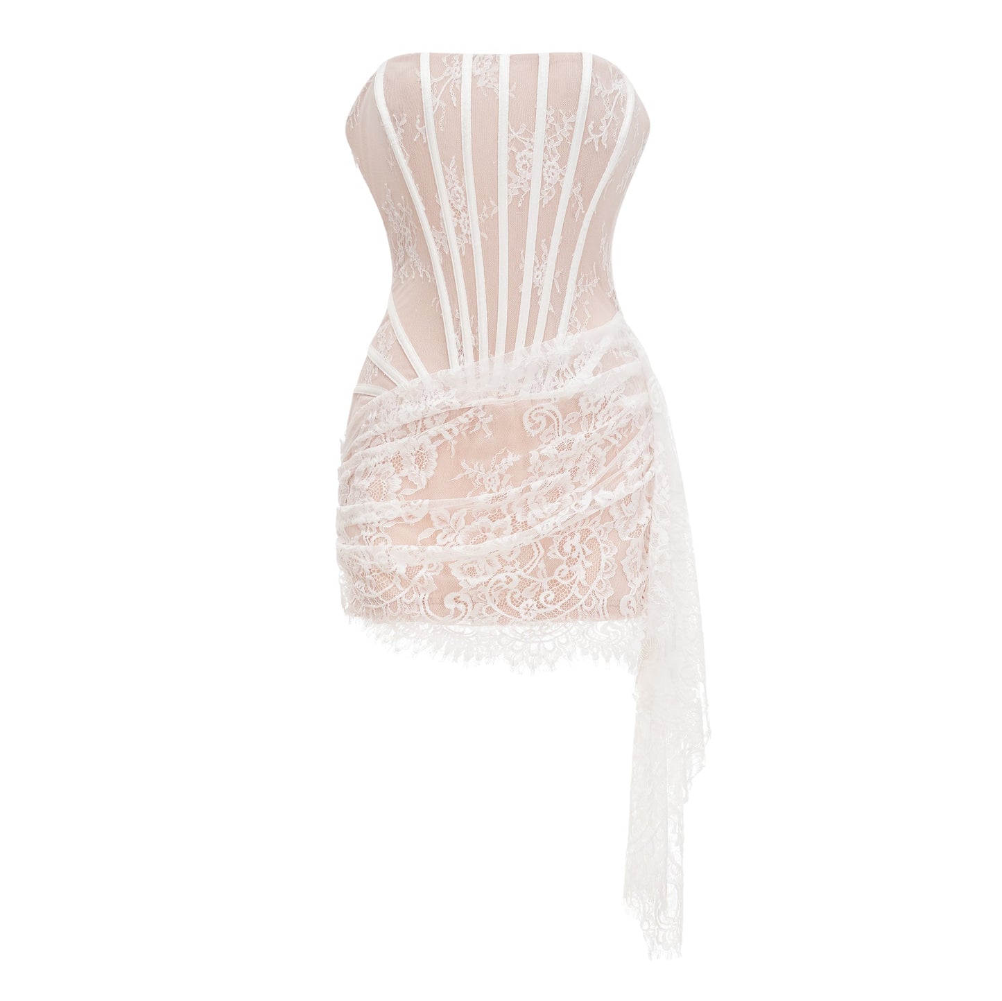 Margherita White Floral Lace Dress & Skirt Set