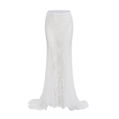 Margherita White Floral Lace Dress & Skirt Set
