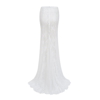Margherita White Floral Lace Dress & Skirt Set