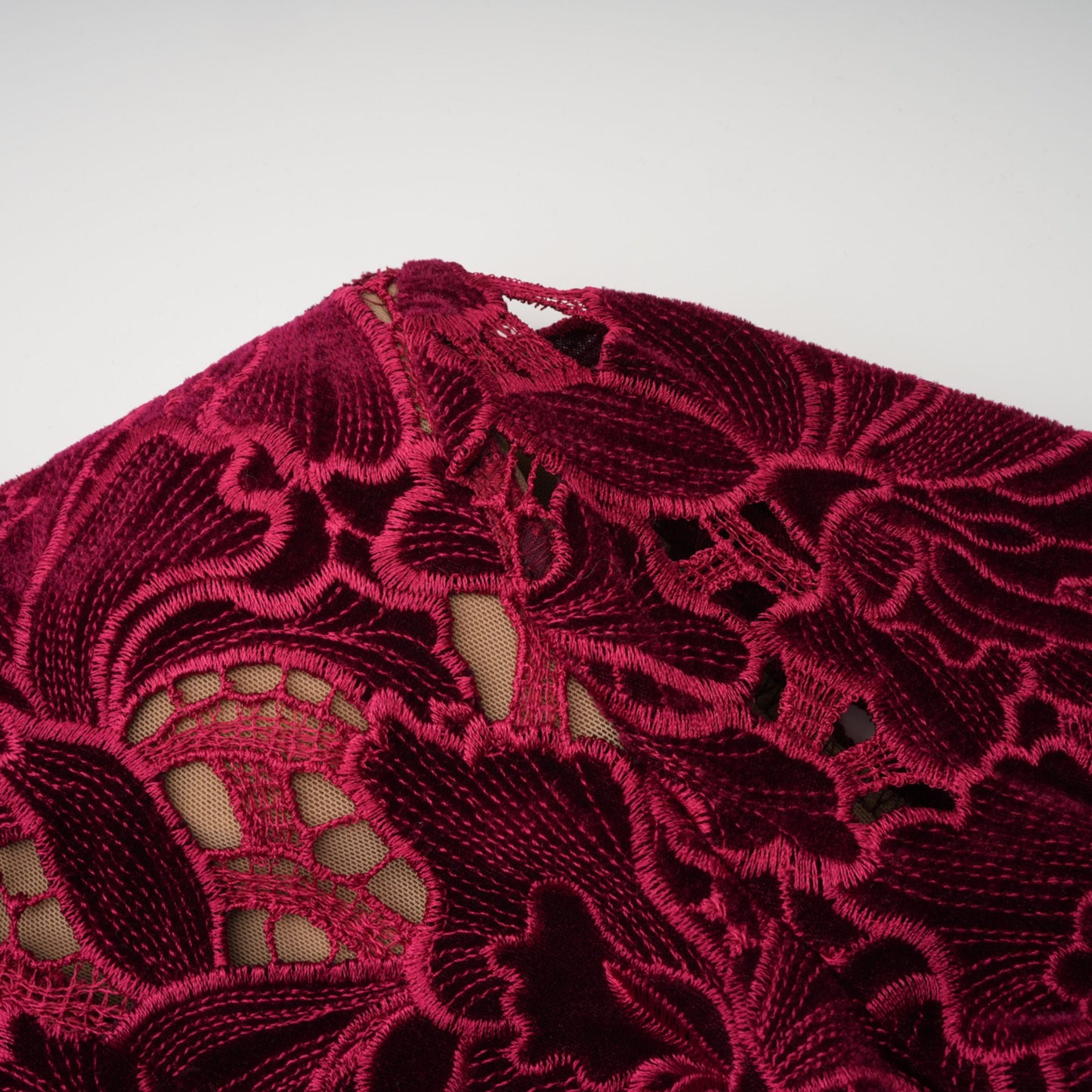 Hafdis Red Floral Embroidered Midi Dress
