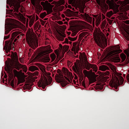 Hafdis Red Floral Embroidered Midi Dress