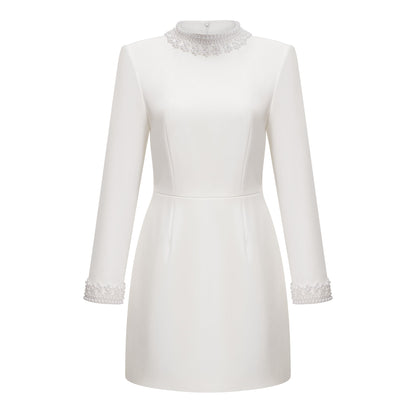 Bernadette White Faux Pearl Mini Dress
