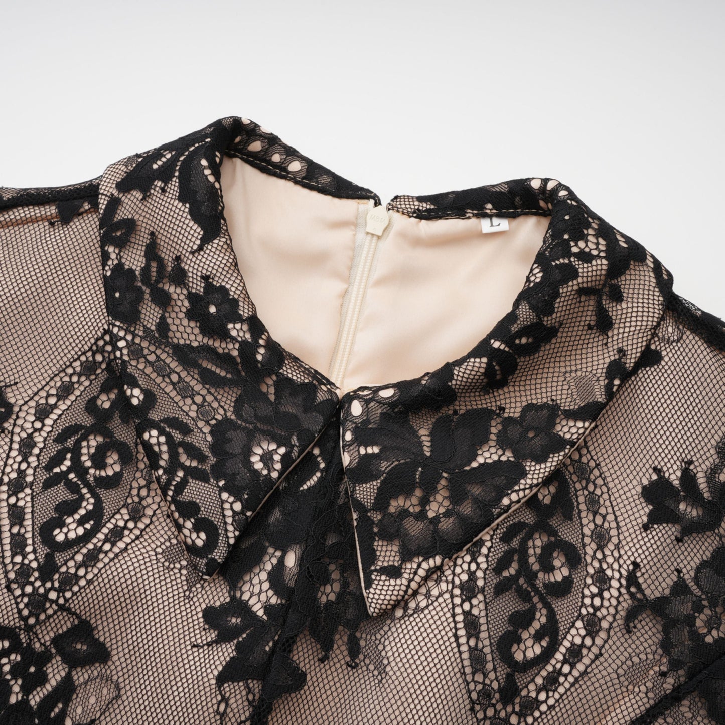 Aleksandra Black Floral Lace Mini Dress