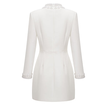 Bernadette White Faux Pearl Mini Dress