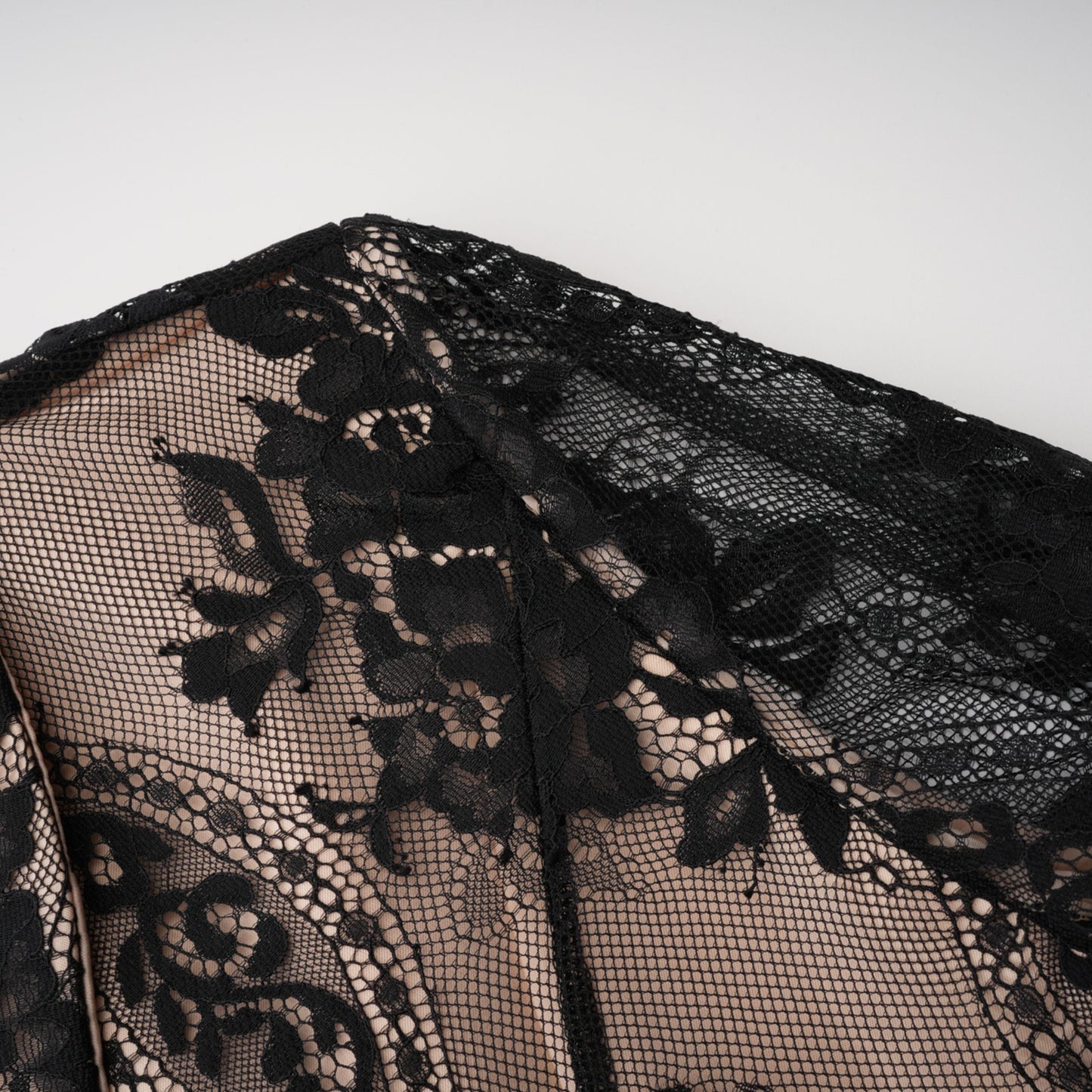 Aleksandra Black Floral Lace Mini Dress