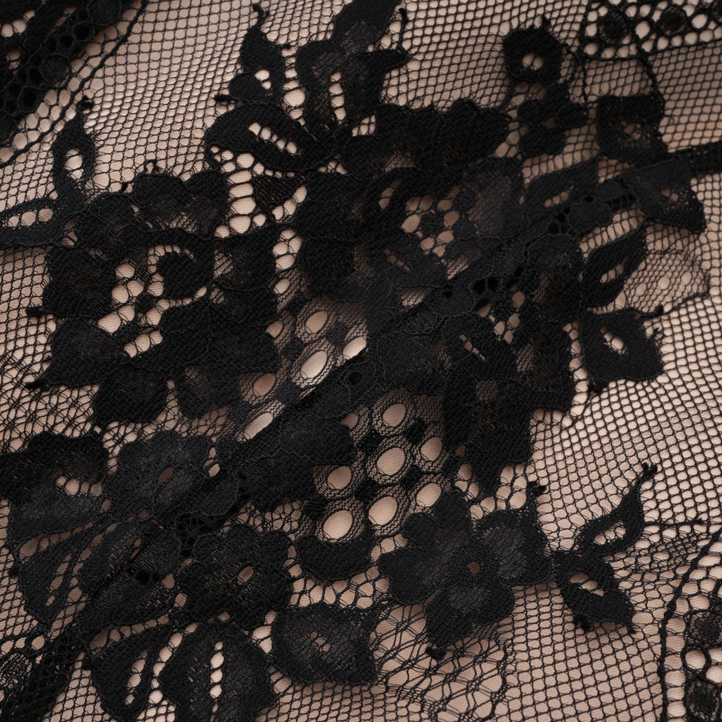 Aleksandra Black Floral Lace Mini Dress