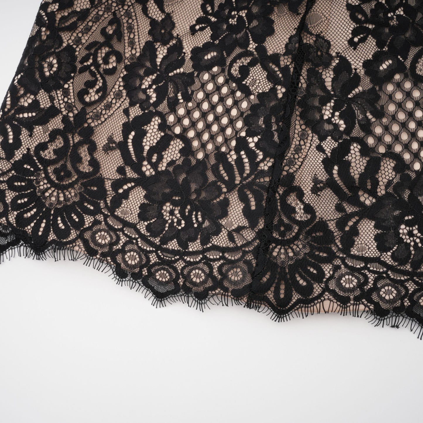 Aleksandra Black Floral Lace Mini Dress