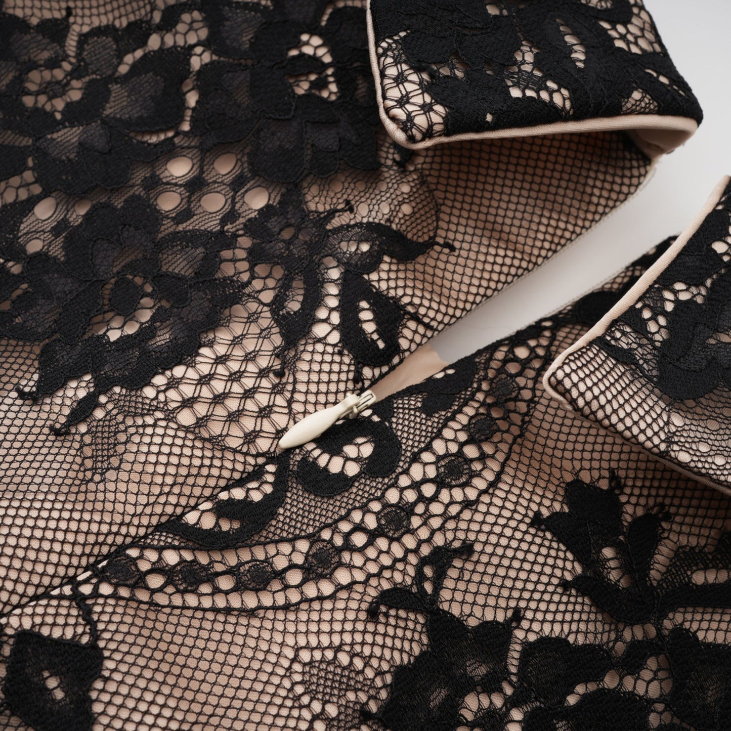 Aleksandra Black Floral Lace Mini Dress