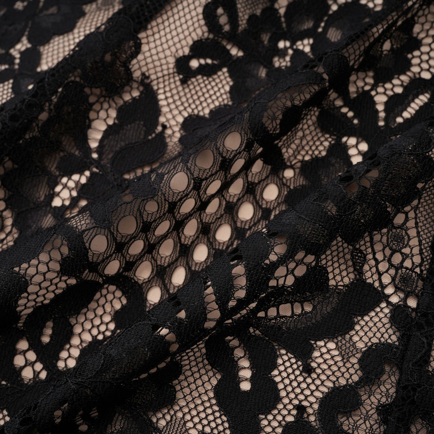 Aleksandra Black Floral Lace Mini Dress