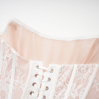 Margherita White Floral Lace Dress & Skirt Set