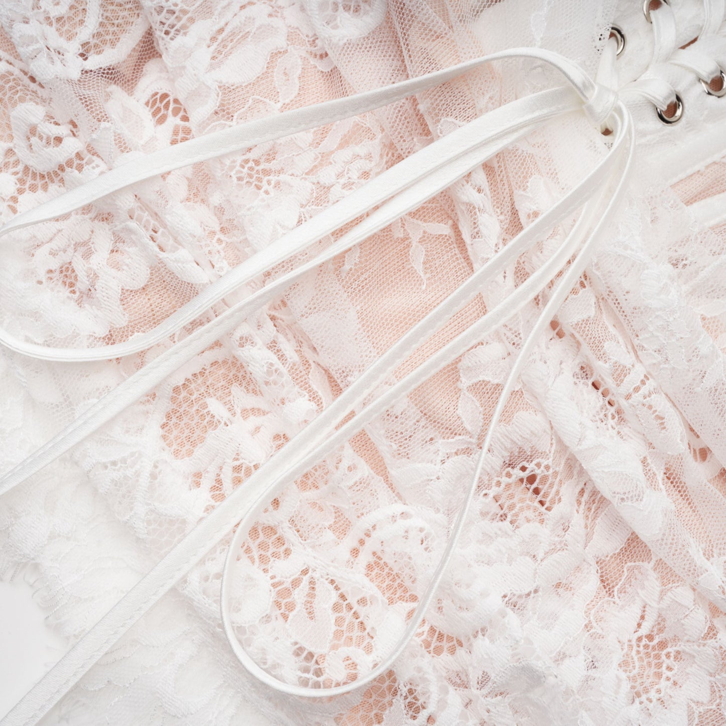 Margherita White Floral Lace Dress & Skirt Set