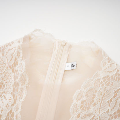 Oliana Ivory Lace Maxi Gown