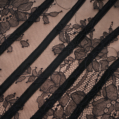 Urszula Black Floral Lace Corset Maxi Dress