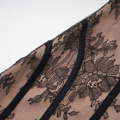 Urszula Black Floral Lace Corset Maxi Dress