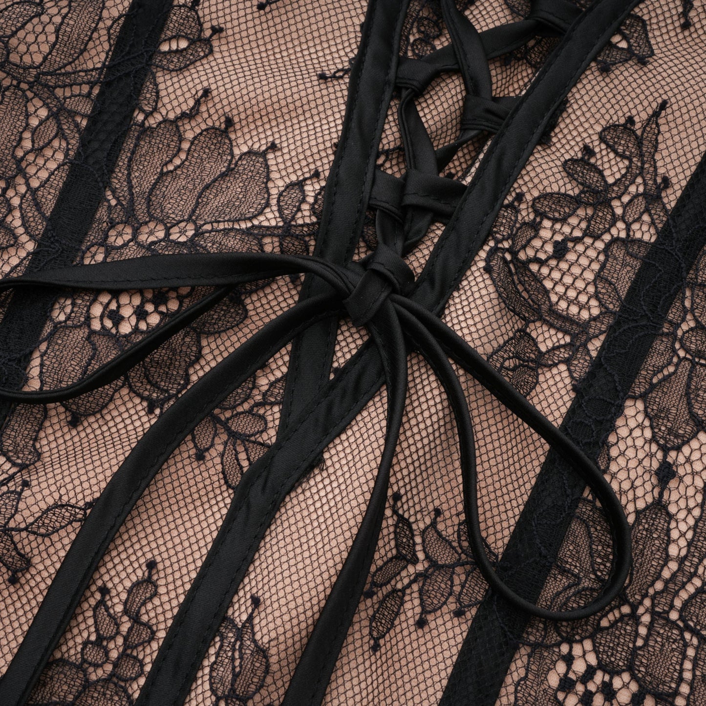 Urszula Black Floral Lace Corset Maxi Dress