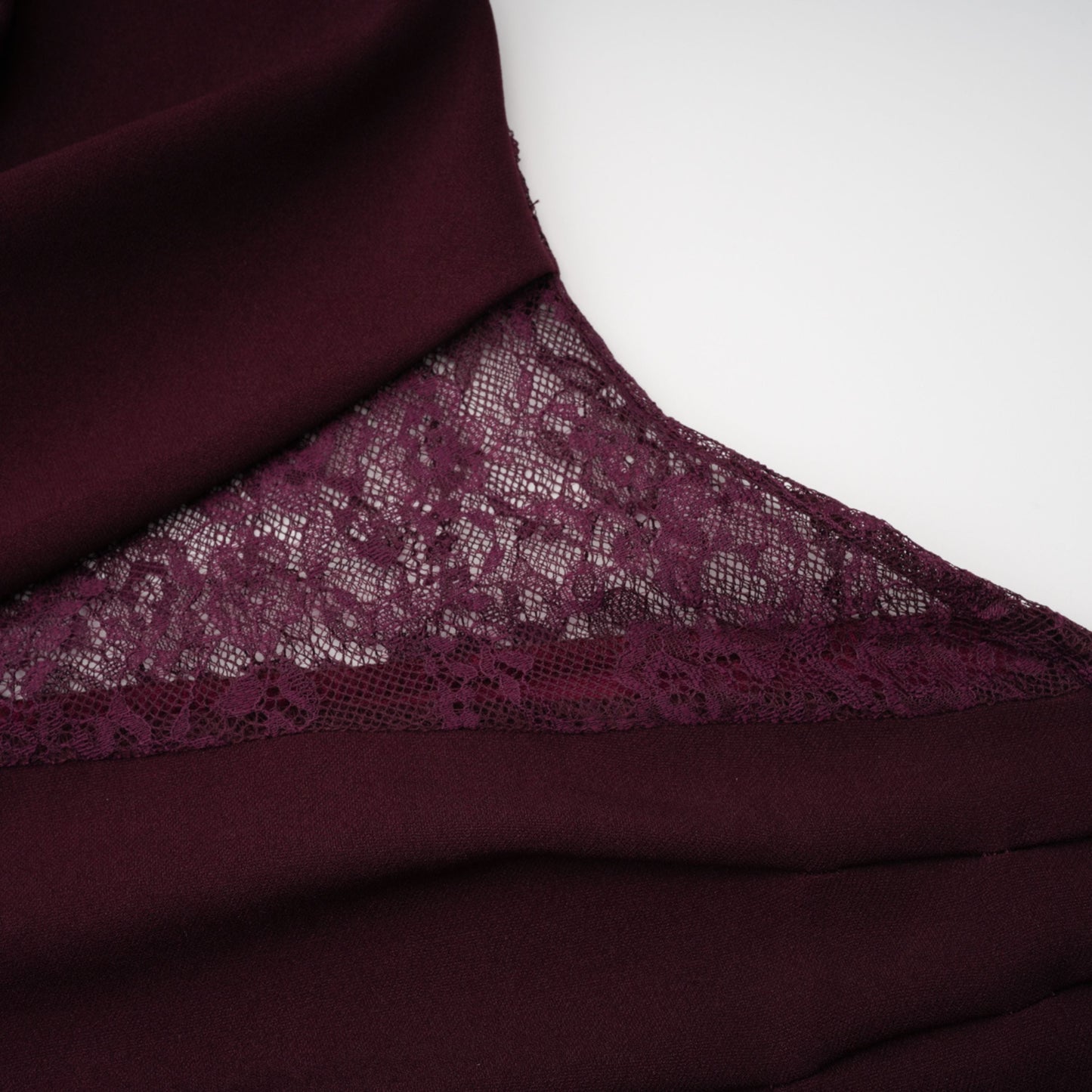 Gioconda Burgundy Halterneck Lace Panel Maxi Dress