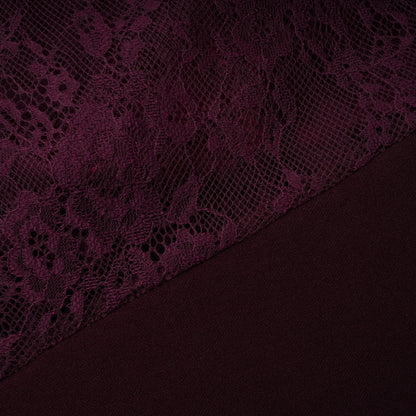Gioconda Burgundy Halterneck Lace Panel Maxi Dress