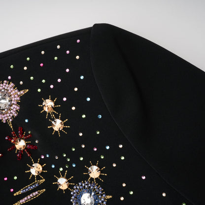 Rosaria Black Embellished Constellation Mini Dress