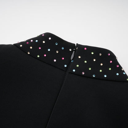 Rosaria Black Embellished Constellation Mini Dress