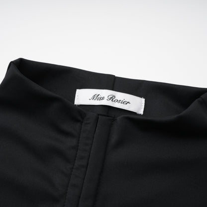 Andrea Black Keyhole Maxi Dress with High Thigh Slit