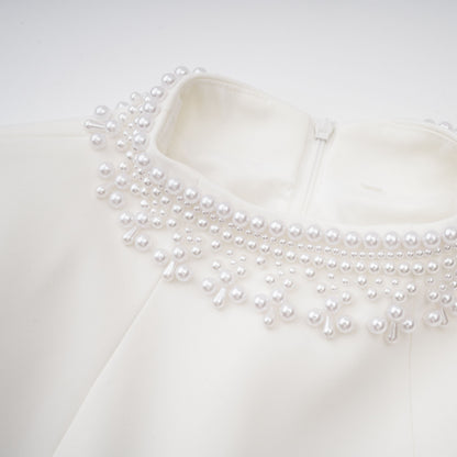 Bernadette White Faux Pearl Mini Dress