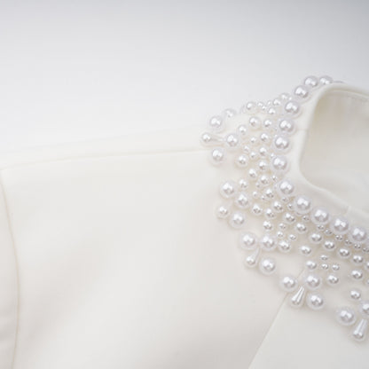 Bernadette White Faux Pearl Mini Dress
