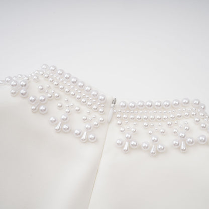 Bernadette White Faux Pearl Mini Dress