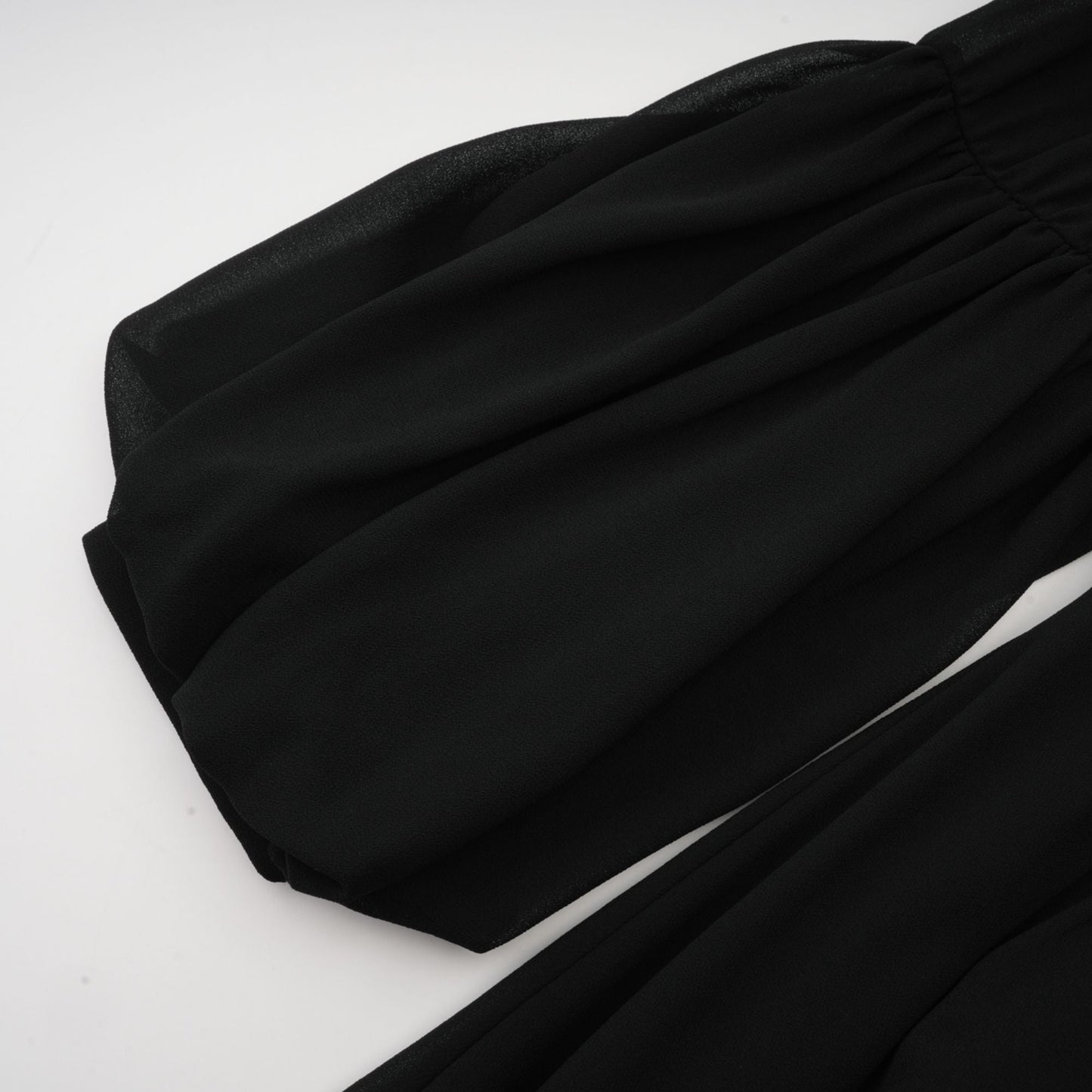 Viviane Black Pleated Button-Front Midi Dress