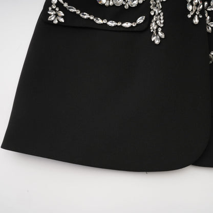 Audrey Siyah Kristal Süslemeli Cut-Out Ceket