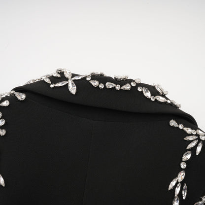 Audrey Black Crystal-Embellished Cut-Out Jacket