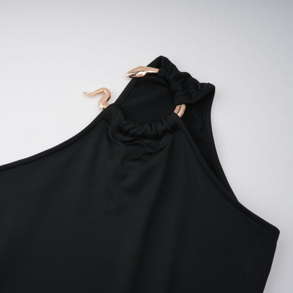 Tiziana Black One Shoulder Cut Out Maxi Dress