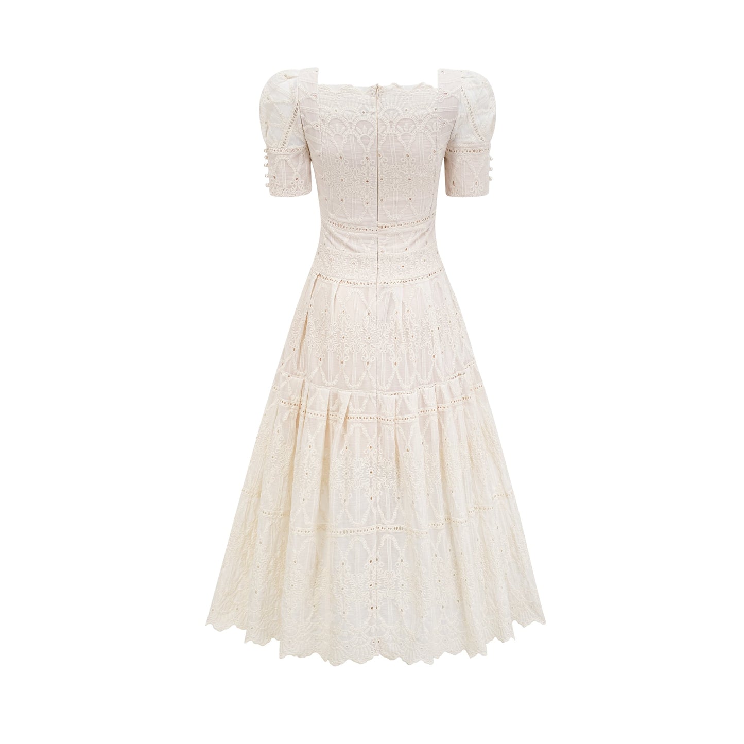 Anaïs Faux-Pearl Embellished Cut-Out Midi Dress