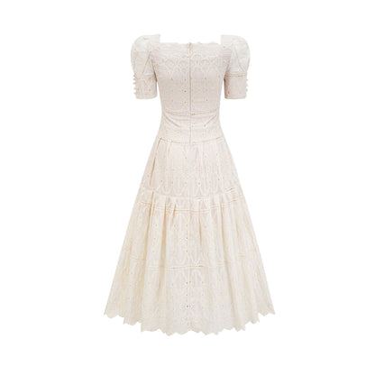 Anaïs Faux-Pearl Embellished Cut-Out Midi Dress