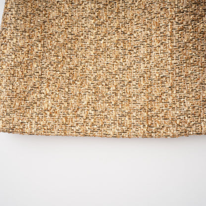 Arna Gold Sweetheart Neckline Tweed Mini Dress