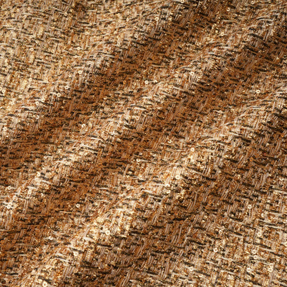Arna Gold Sweetheart Neckline Tweed Mini Dress