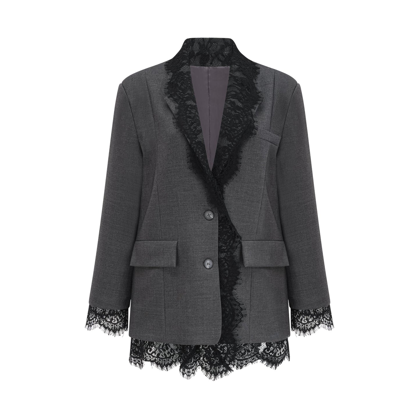 Dianthe grisi dantel panelli blazer