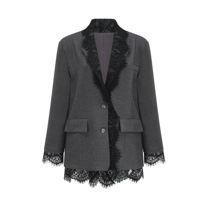 Dianthe grisi dantel panelli blazer