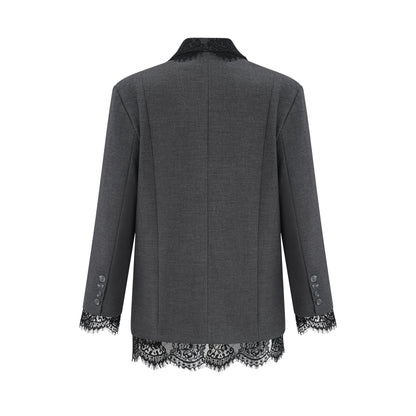 Dianthe grisi dantel panelli blazer