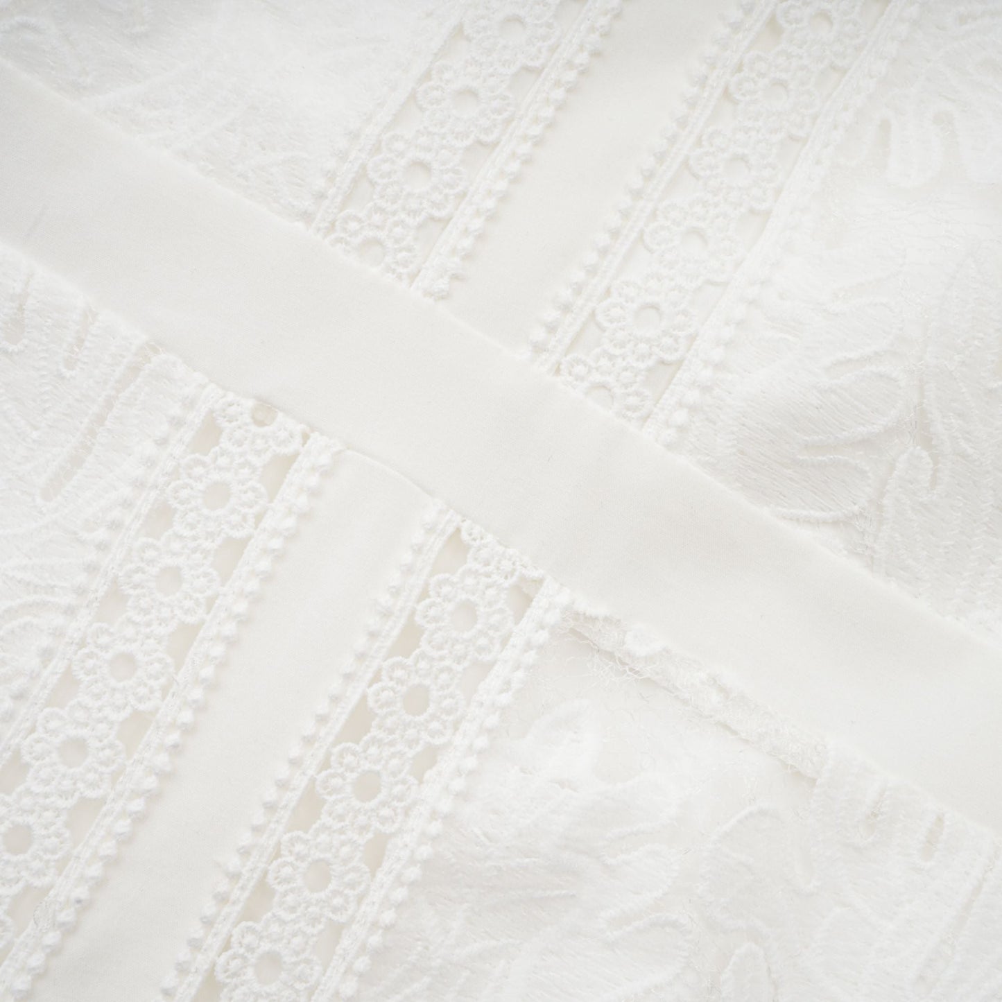 Madeleine White Paneled Embroidered Midi Dress