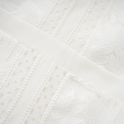 Madeleine White Paneled Embroidered Midi Dress
