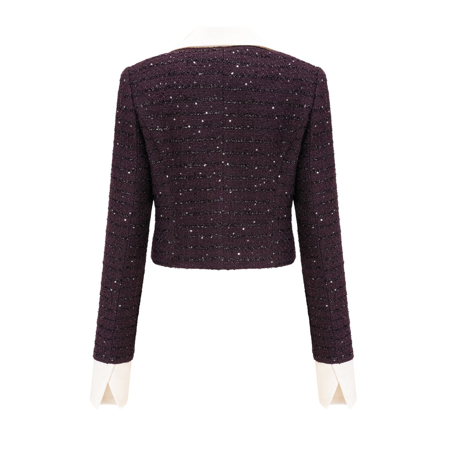 Brigitte Purple Sequined Tweed Jacket & Skirt Matching Set