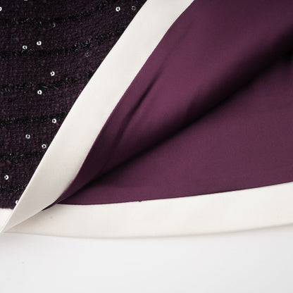 Brigitte Purple Sequined Tweed Jacket & Skirt Matching Set