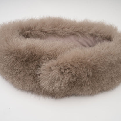 Chloris wool fur belted cape coat in Brown