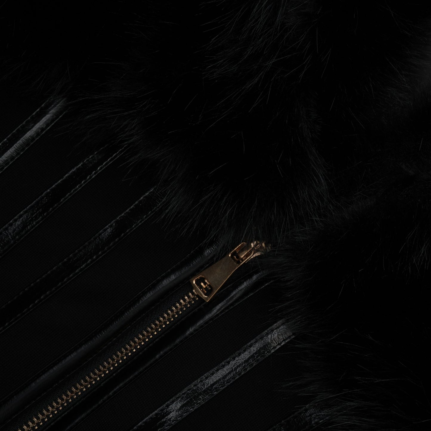 Alberta Black Faux-Fur Corset Panel Jacket