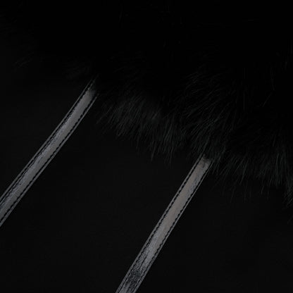 Alberta Black Faux-Fur Corset Panel Jacket