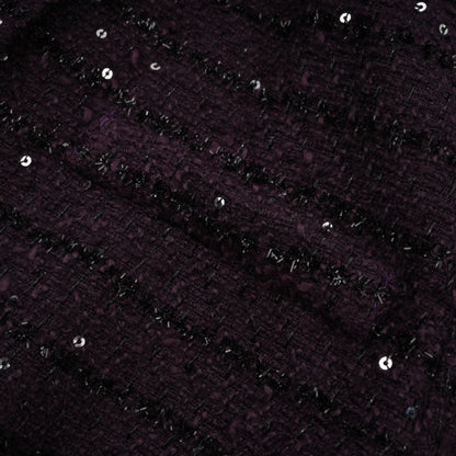 Brigitte Purple Sequined Tweed Jacket & Skirt Matching Set