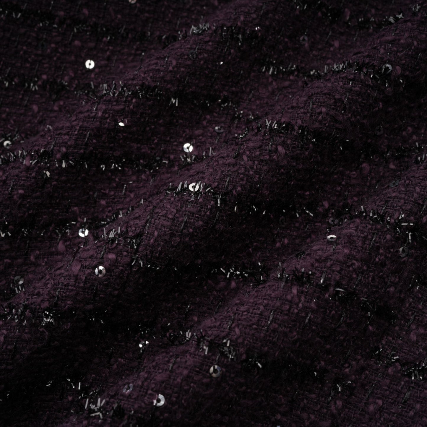 Brigitte Purple Sequined Tweed Jacket & Skirt Matching Set