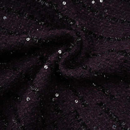Brigitte Purple Sequined Tweed Jacket & Skirt Matching Set