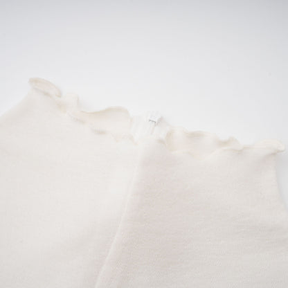 Lark White Tulle Panel Knit Midi Dress